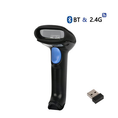1 डी ब्लूटूथ 2.4G वायरलेस बारकोड स्कैनर उपयोग में टिकाऊ और उच्च प्रदर्शन